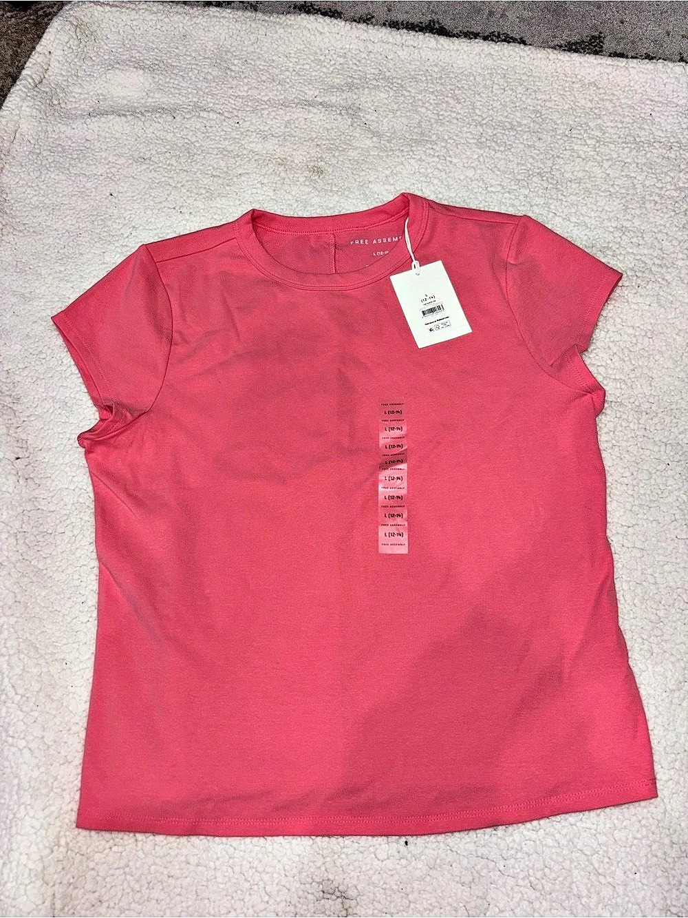 NWT Free Assembly Tee Short Sleeve Top Pink Large